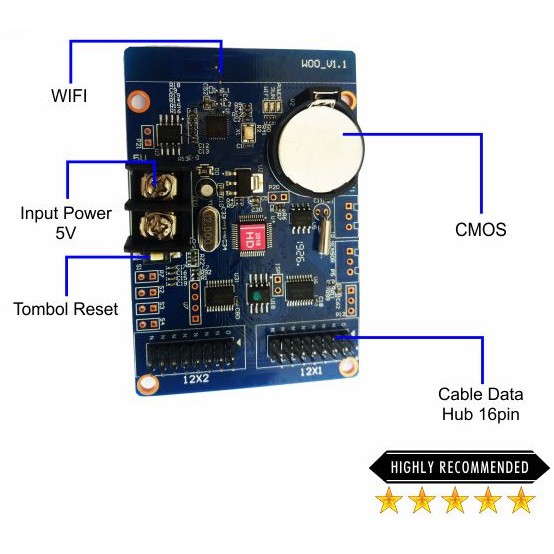Jual Controller HD w2 Wifi only Support Running Text single colour ...