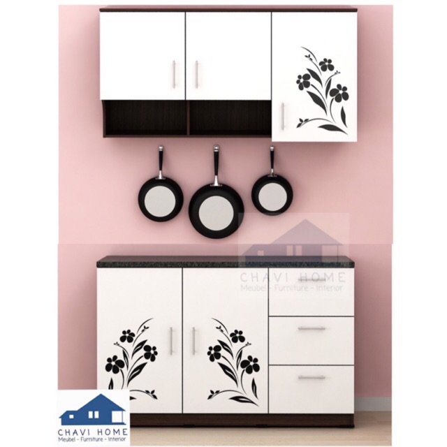 Kitchen set pintu putih rak dapur lemari dapur rak piring rak gantung dapur by prodesign