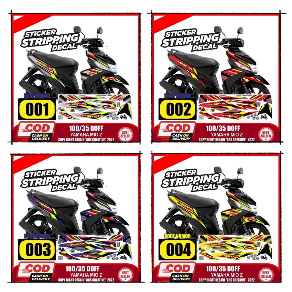 Jual Sticker Striping Decal Yamaha MIO Z Variasi ARS05 DOFF Semua Ready ...