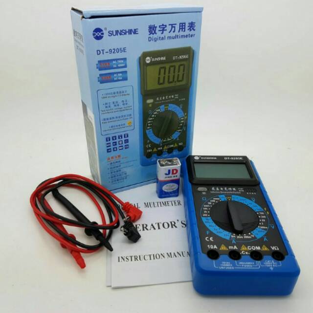Jual MULTITESTER AVOMETER MULTIMETER DIGITAL ORI ( SUNSHINE DT9205E
