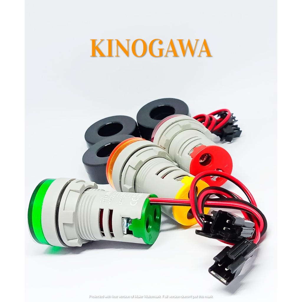 Jual KINOGAWA Pilot Lamp LED Voltmeter + Ampere Meter 22mm Lampu Panel ...