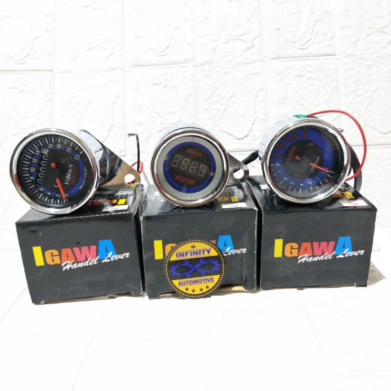 Jual SPEEDOMETER AMPER BULAT CROME IGAWA KILOMETER RPM MANUAL RPM ...