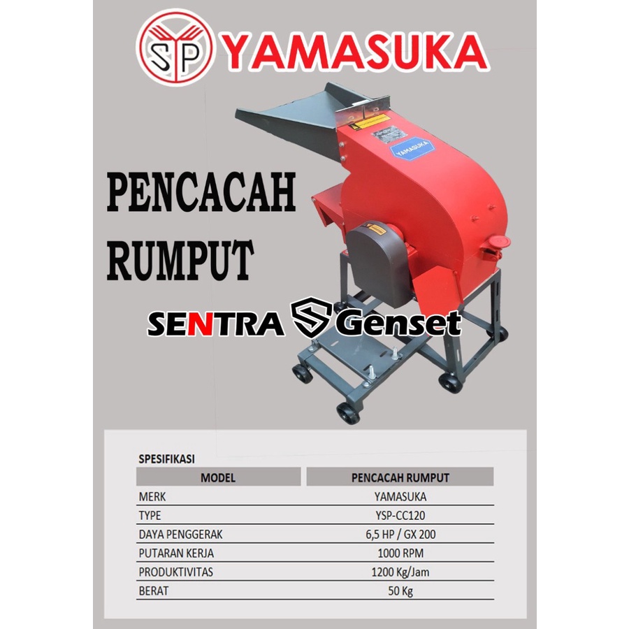 Jual Mesin Pencacah Rumput / Ranting / Daun YAMASUKA YSP-CC120 | Shopee ...