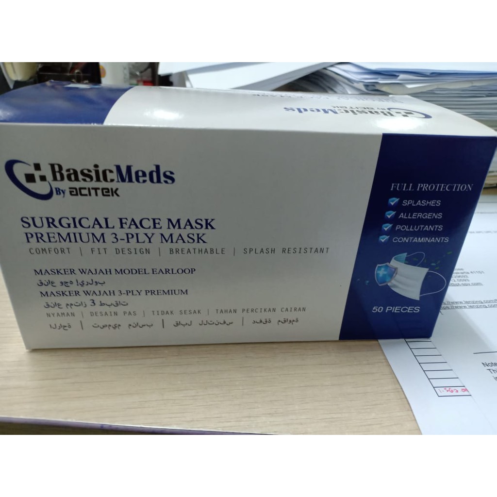 Jual Masker Basic Meds (non-surgical) 3 ply isi 40 pcs (packing pakai ...