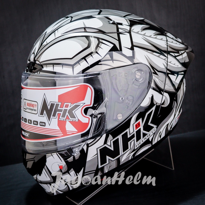 Jual Nhk Helm Gpr Tech Street The Mask Black Silver Glossy Gp R Tech Shopee Indonesia