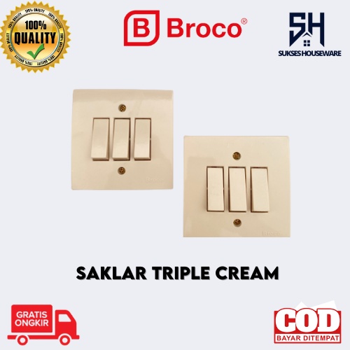 Jual Broco Ib Saklar Triple Cream Triple Switch Inbow Tanam