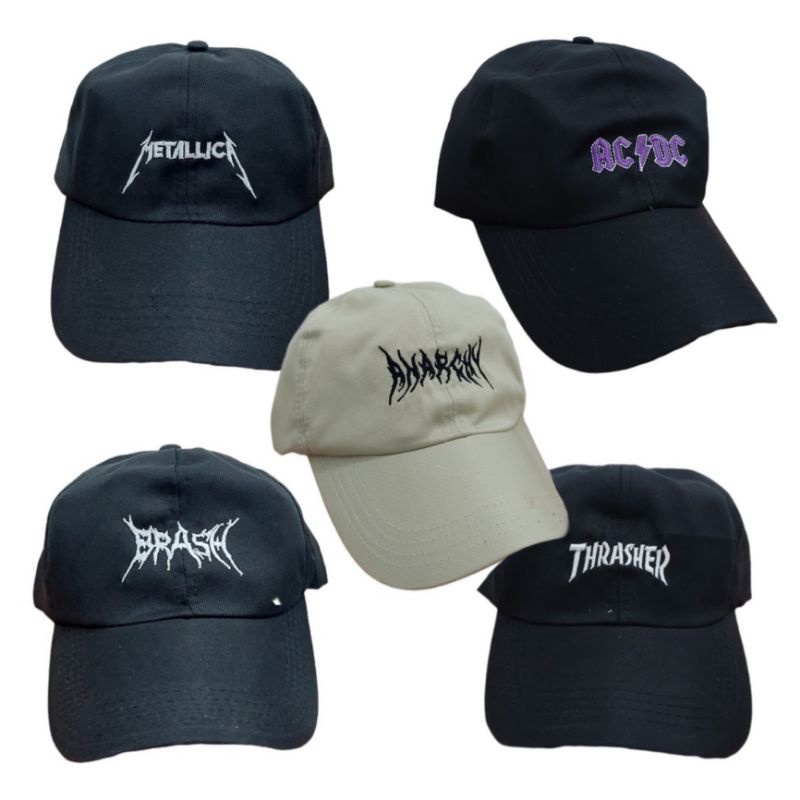 Jual COD Topi Baseball TRASHER METALICA ACDC ANARCHY MORRON BRAIN ...