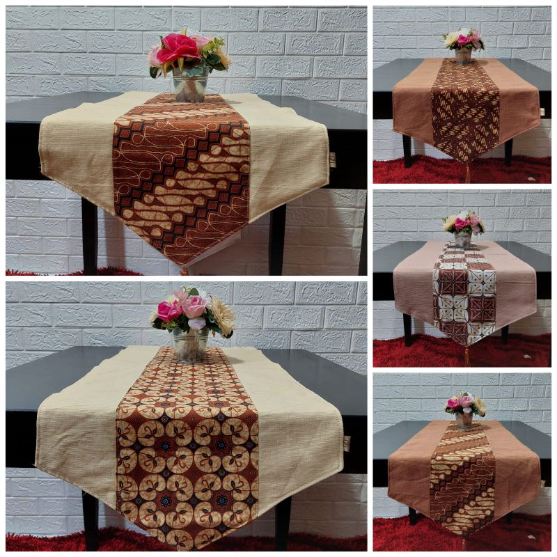 Jual ZIRA Taplak Meja panjang Batik Taplak Meja Dua Lapis Tenun Batik ...