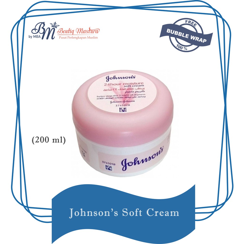 Jual Johnsons 24 Hour Moisture Soft Cream 200ml Krim Pelembab Arab