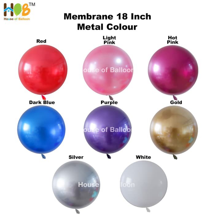 Jual Balon 4D Membrane PVC Warna Metal LED 18 Inch | Shopee Indonesia