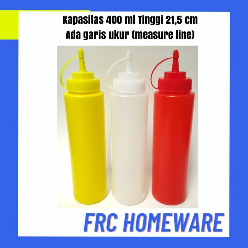 Jual Botol Saos 400ml ada garis ukur (measure line) - botol saus ...