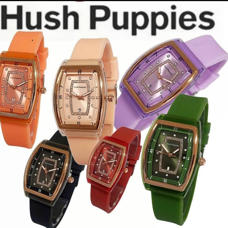 Jual (Terima Cod)Jam Tangan Wanita Fashion Hushpuppies Oval Karet ...