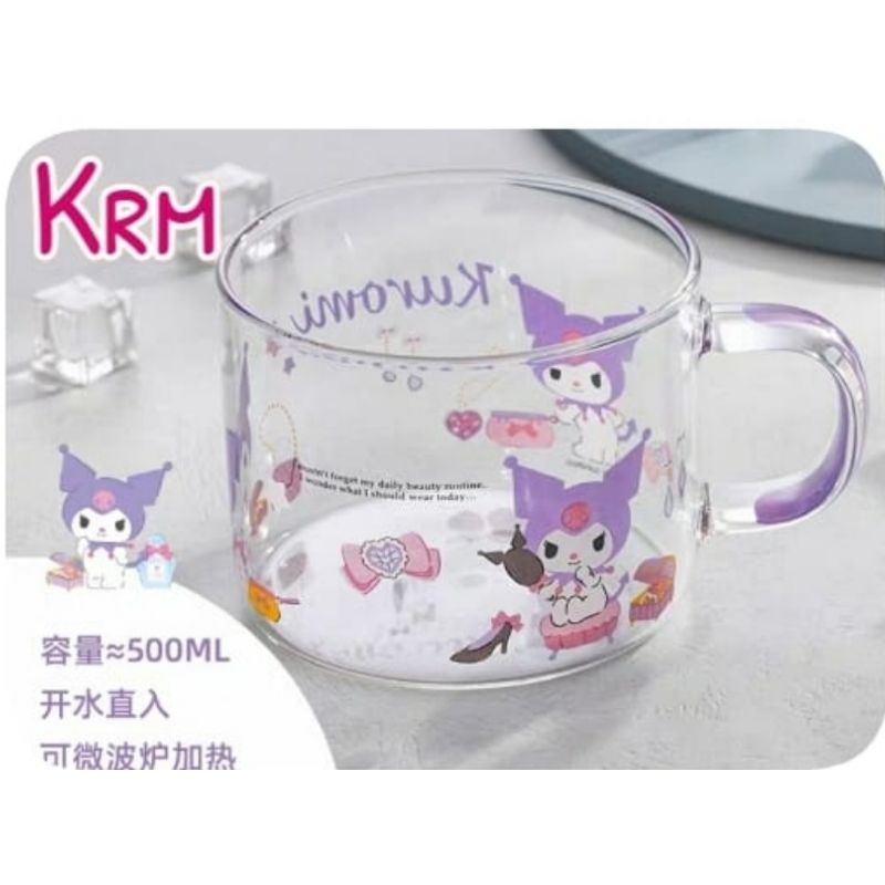 Jual Cl Cangkir Gelas Mug Kaca Hello Kitty Melody Kuromi Pom Cinamoroll Keroppi Shopee Indonesia 8240