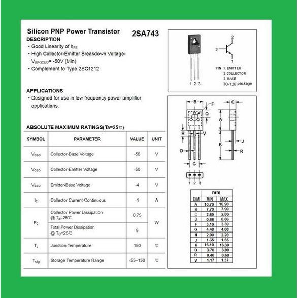 Jual A743 2Sa743 Silicon Pnp Power Transistor Original Tsl Nivic00 ...