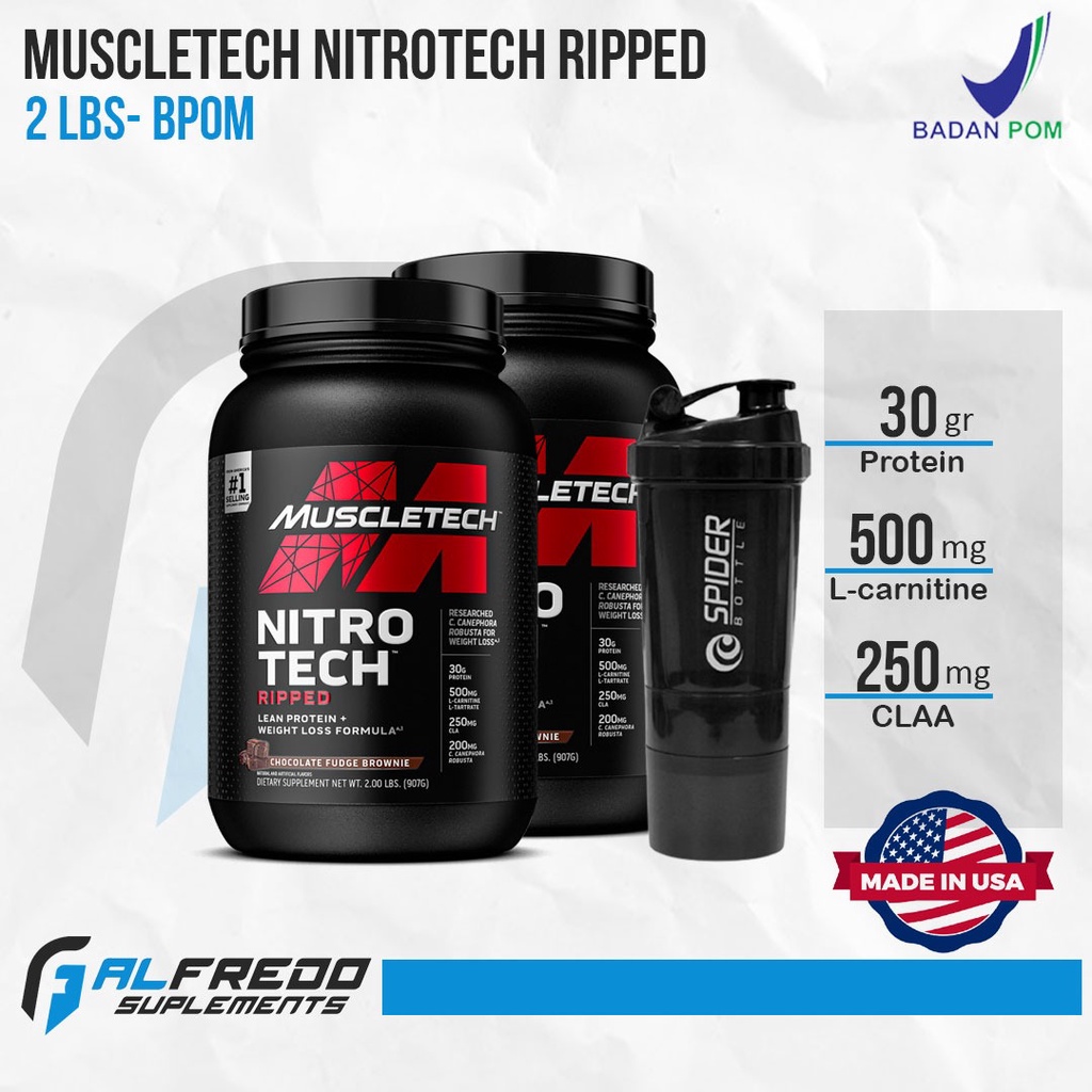 Jual Muscletech MT Nitrotech Ripped 2 Lbs Nitro Tech Ripped Whey+Fat ...