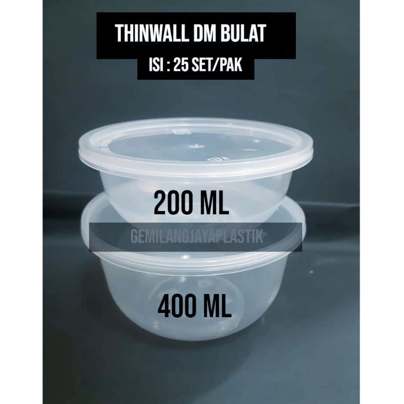 Jual Thinwall Dm Kotak Makan 200ml 400ml Rb Bulat Shopee Indonesia