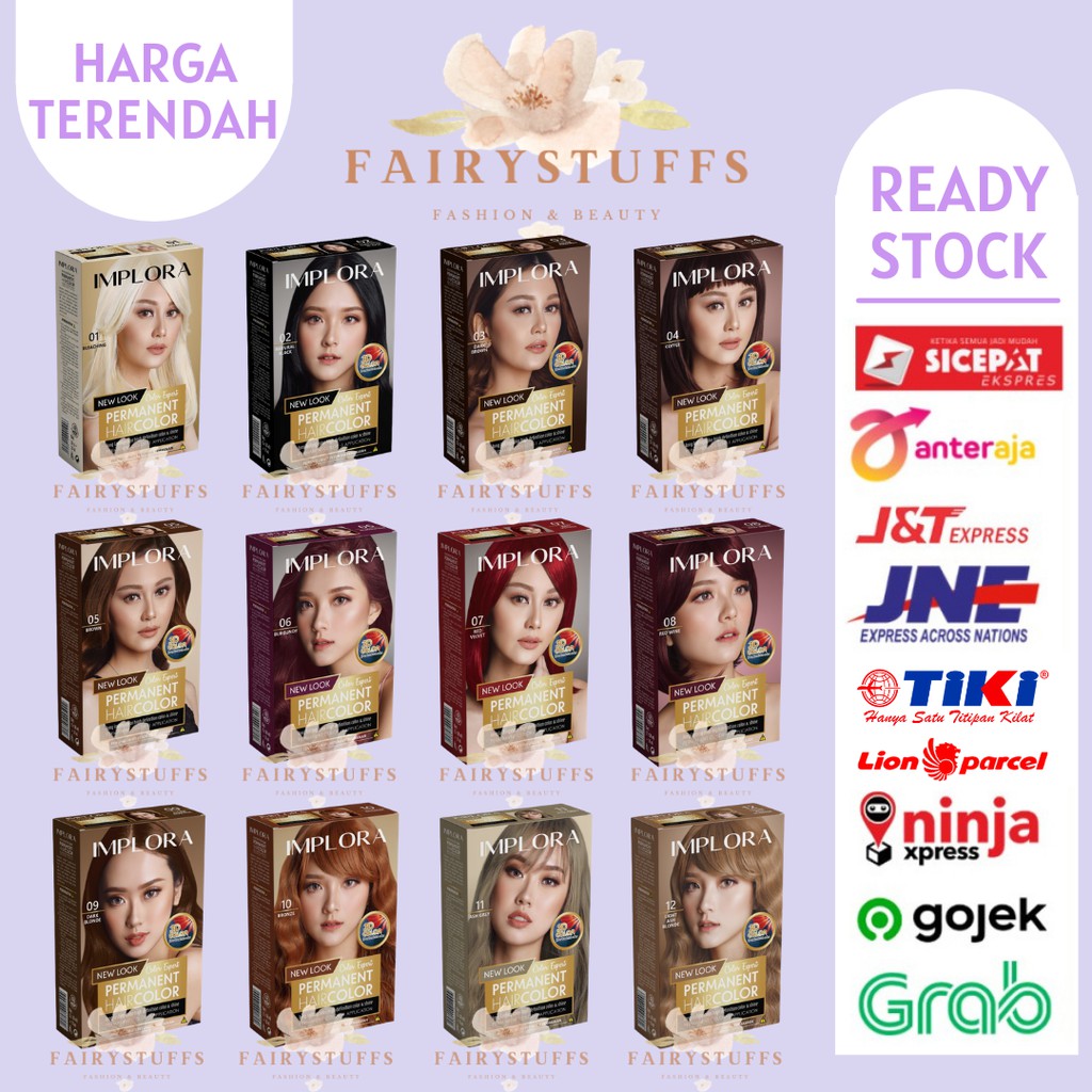 Jual Original! Implora New Permanent Hair Color Semir Rambut Cat ...