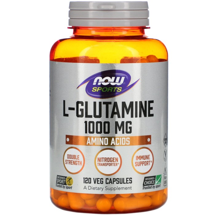 Jual Now Sports LGlutamine Amino Acids 1000 Mg Nitrogen 120 Capsules