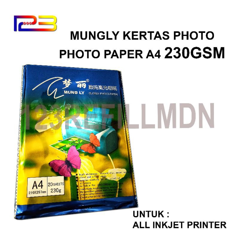 Jual MUNGLY KERTAS PHOTO PAPER A4 230GSM Shopee Indonesia