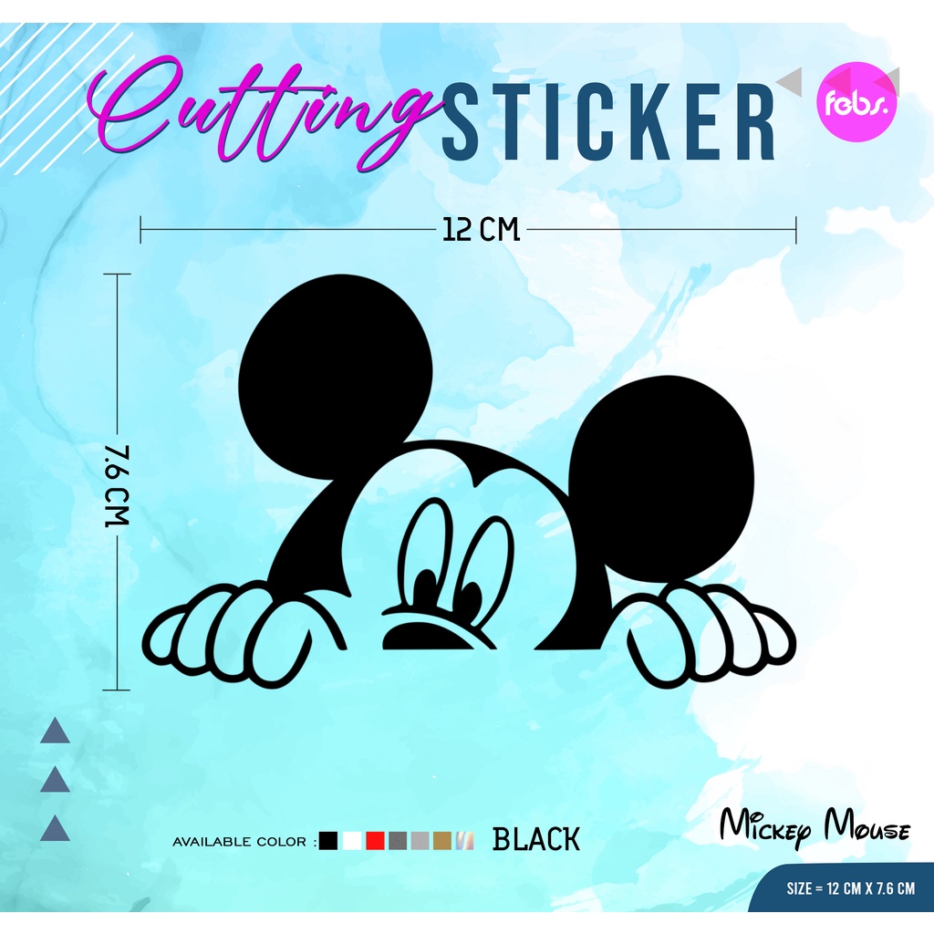 Jual Cutting Sticker Mickey Mouse Peeking | Stiker Cutting Mickey Mouse ...