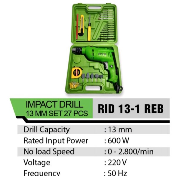 Jual RYU RID13-1 REB Mesin Bor Koper 13 Mm 13mm Impact Drill ...