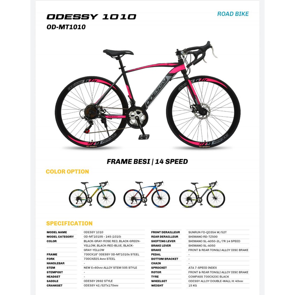 Jual SEPEDA BALAP ROADBIKE ODESSY 700C Shopee Indonesia