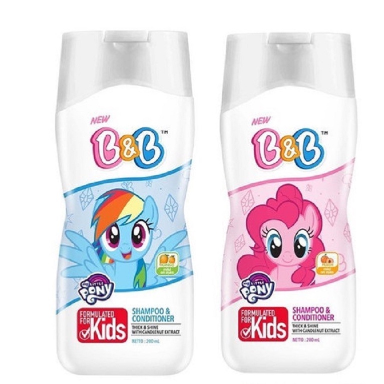 Jual B&B Kids Shampoo & Conditioner 200 Powerpuff | Barbie | Unicorn ...