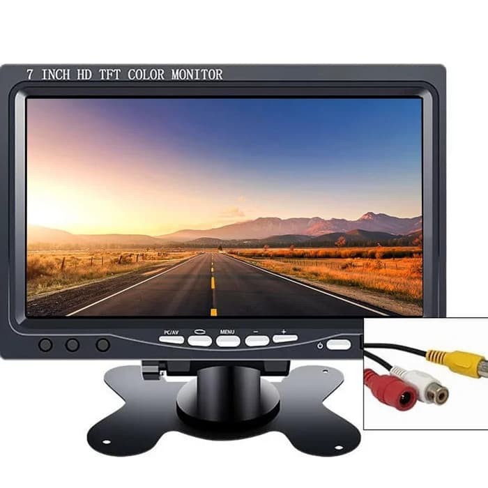 Monitor LCD 7" TFT Color AV input 12V DC TV Display Audio Video