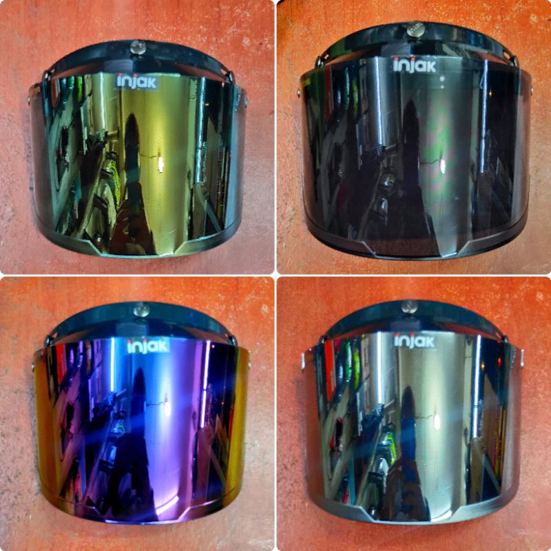 Jual Kaca Helm Retro Merek Injak Flat Visor | Shopee Indonesia