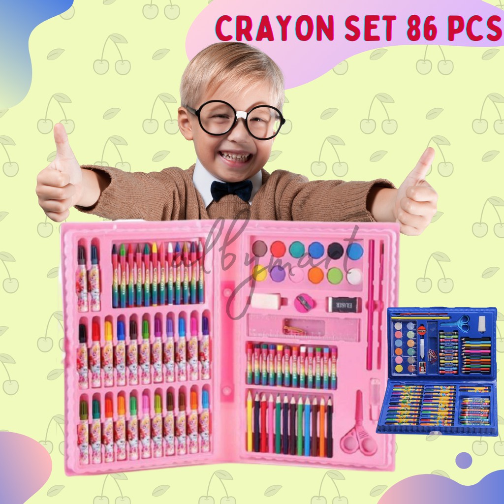 Jual Colouring Set 86 pcs Pensil Warna Crayon set Stationary Kado anak