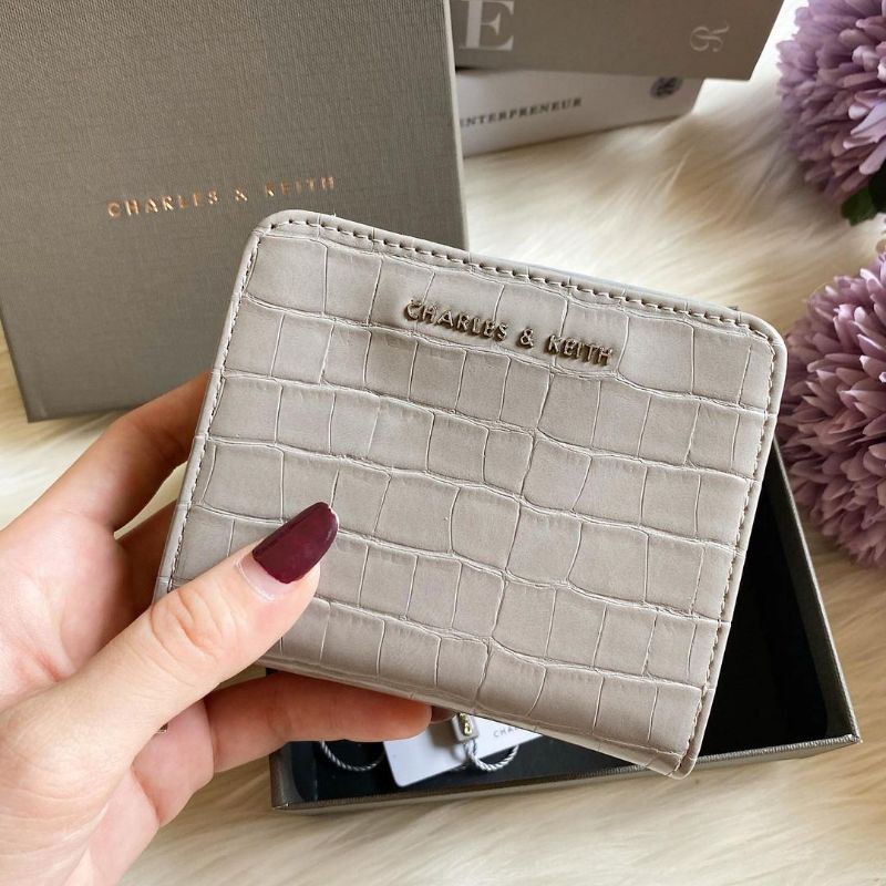 Jual Charles and Keith CrocEffect Small ZipAround Wallet Original Shopee Indonesia