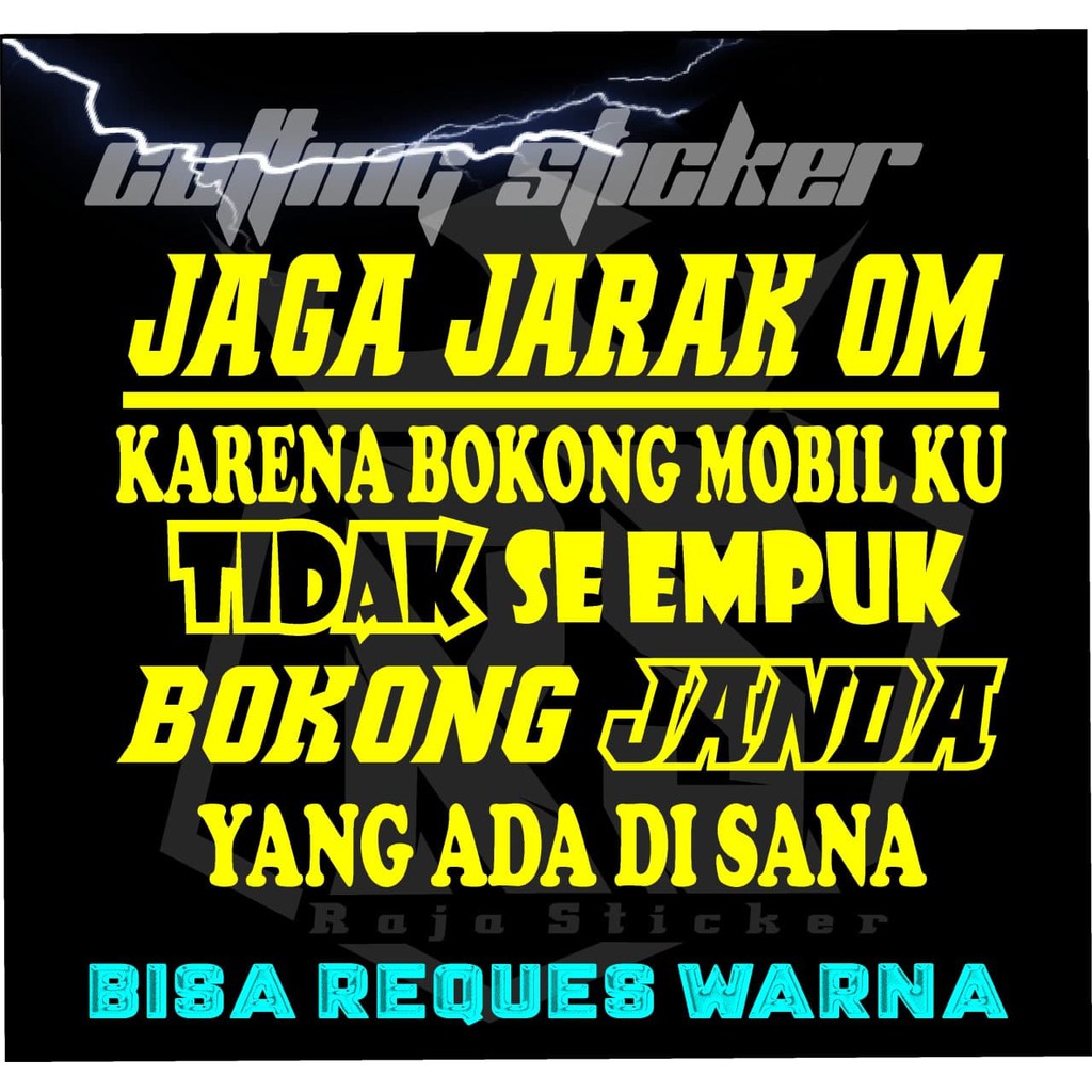 Jual Sticker Kata Kata Jaga Jarak Om Custom Cutting Kata Body Mobil