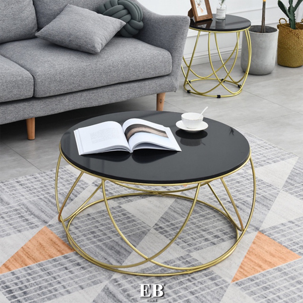Jual Meja Sudut Kaca / Meja Ruang Tamu / Modern Round Coffee Table 206/ ...