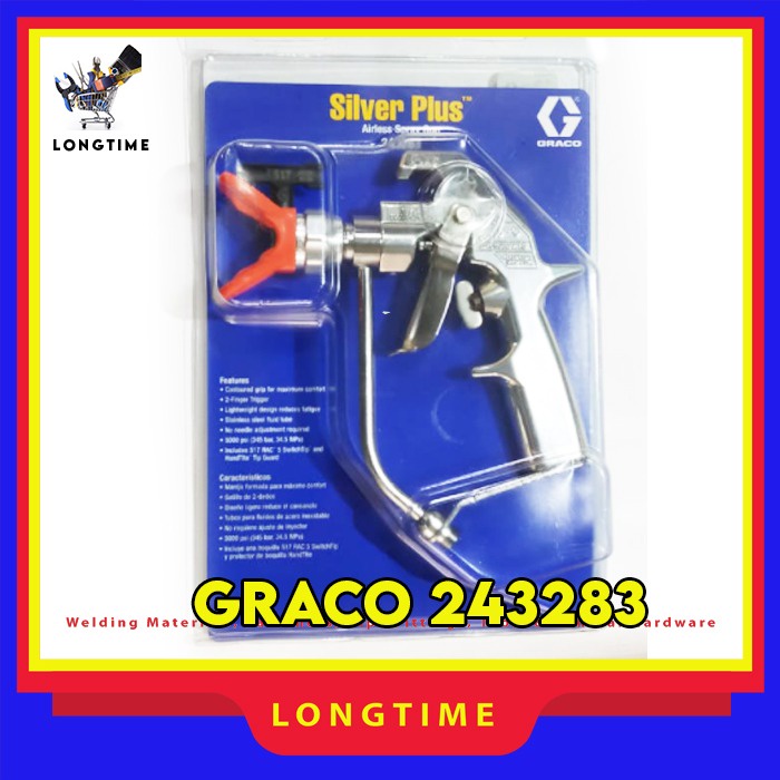 Jual Graco Silver Plus Airless Spray Gun with RAC 5 Tip 517 & Guard