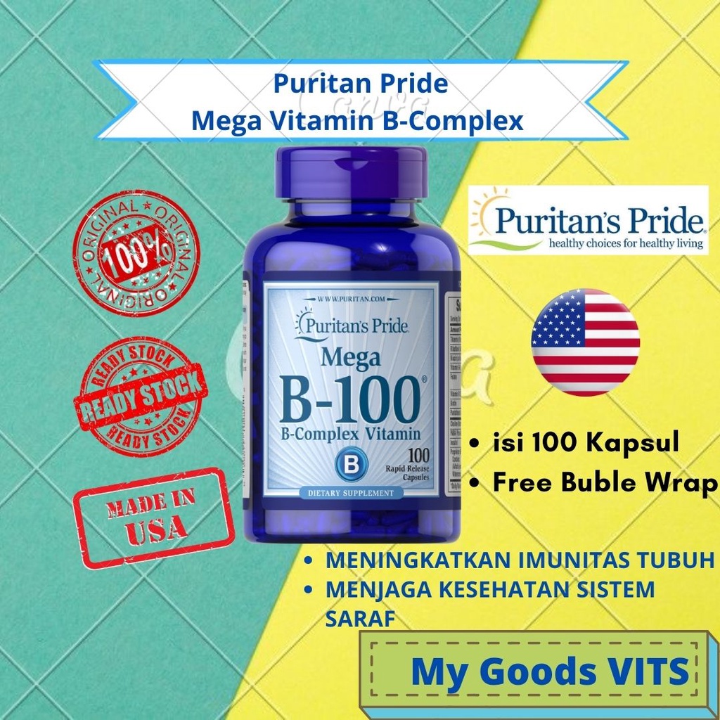 Jual Puritan Pride Vitamin B-100 Complex Multivitamin Isi 100 Kapsul ...