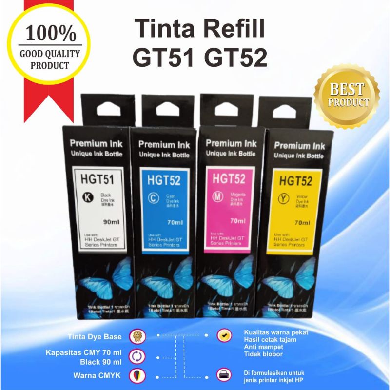 Jual Tinta Compatible GT51 GT52 Refill Cartridge HP 680 678 802 46 704