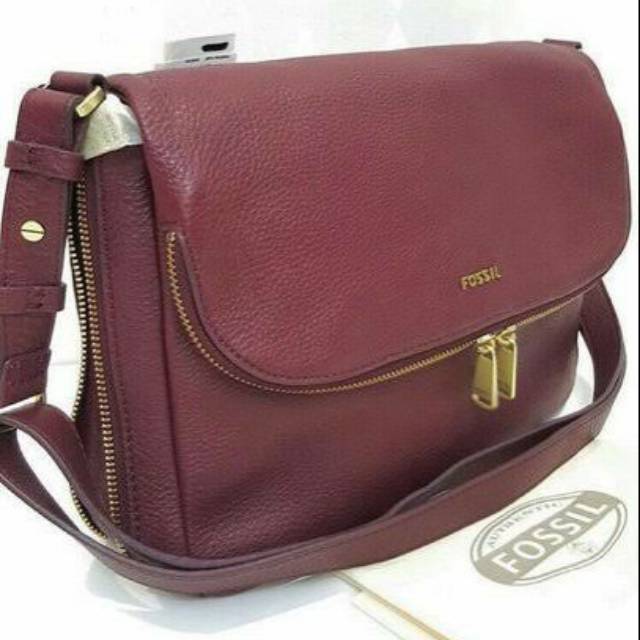 Fossil Preston Crossbody Bag Maroon PRELOVED ORIGINAL