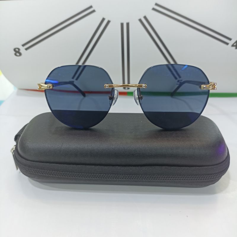 Jual FRAME BOR RIMLES PRIA DAN WANITA OCTAGON GOLD LENSA BLUECROMIC ...