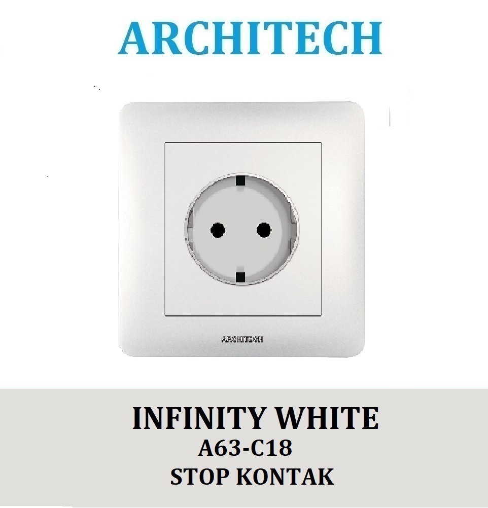 Architech Infinity A63-C18 White Stop Kontak - Colokan Listrik