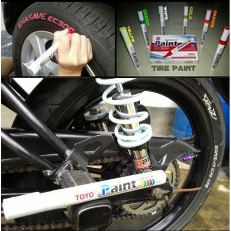 Jual Spidol Ban Mobil Motor Toyo Paint Marker Pen Original Oil Based ...