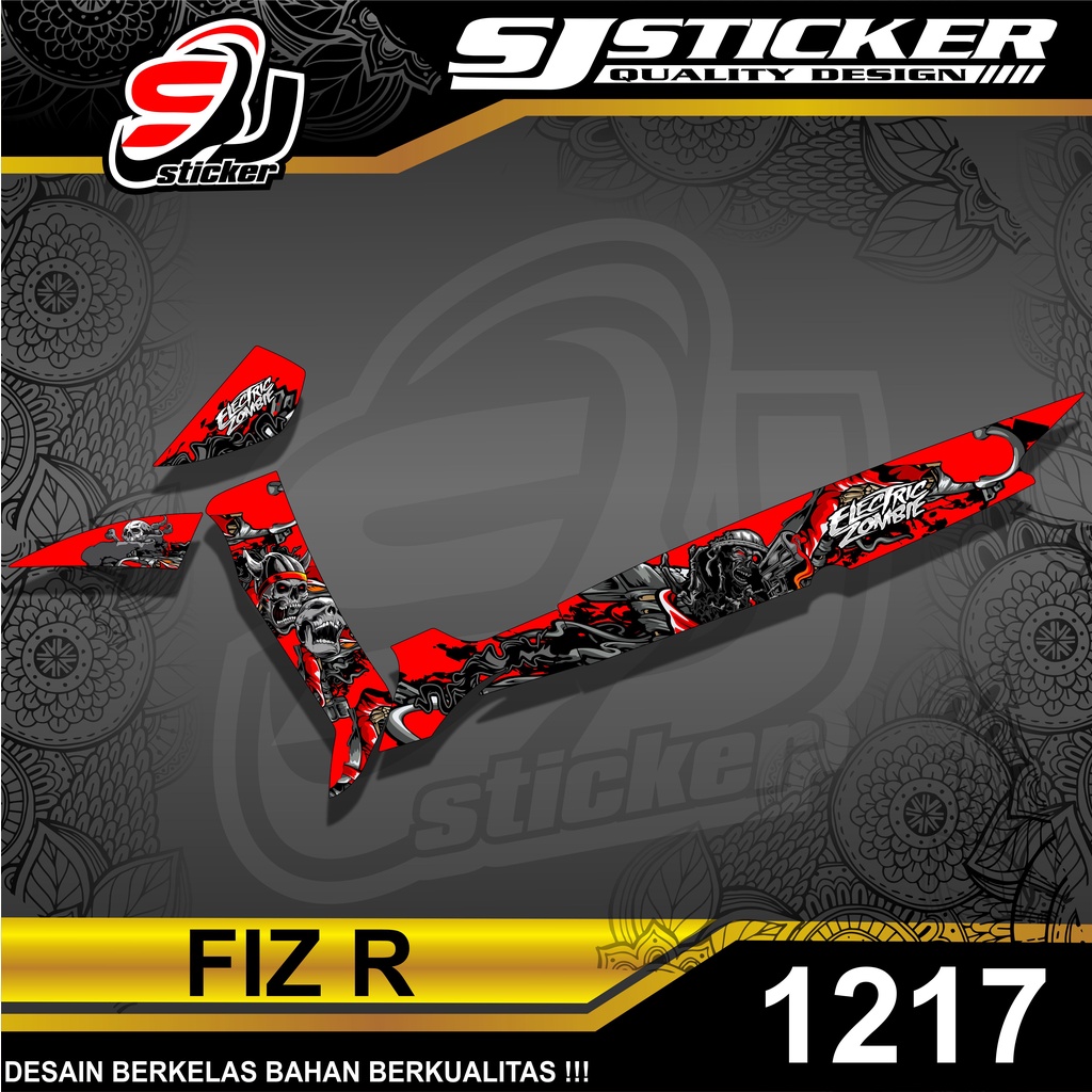 Jual 1217 STRIPING STICKER MOTOR FIZ R MOTIF ZOMBIE ELECTRIC RACING ...