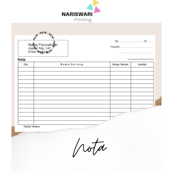 Jual Cetak Nota|Ukuran 1/4 Folio 2 Rangkap Satu Warna Custom | Shopee ...