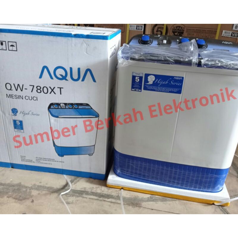 Jual 【Proses Cepat】mesin Cuci 2 Tabung Aqua 7kg 350 Watt QW 780 XT ...