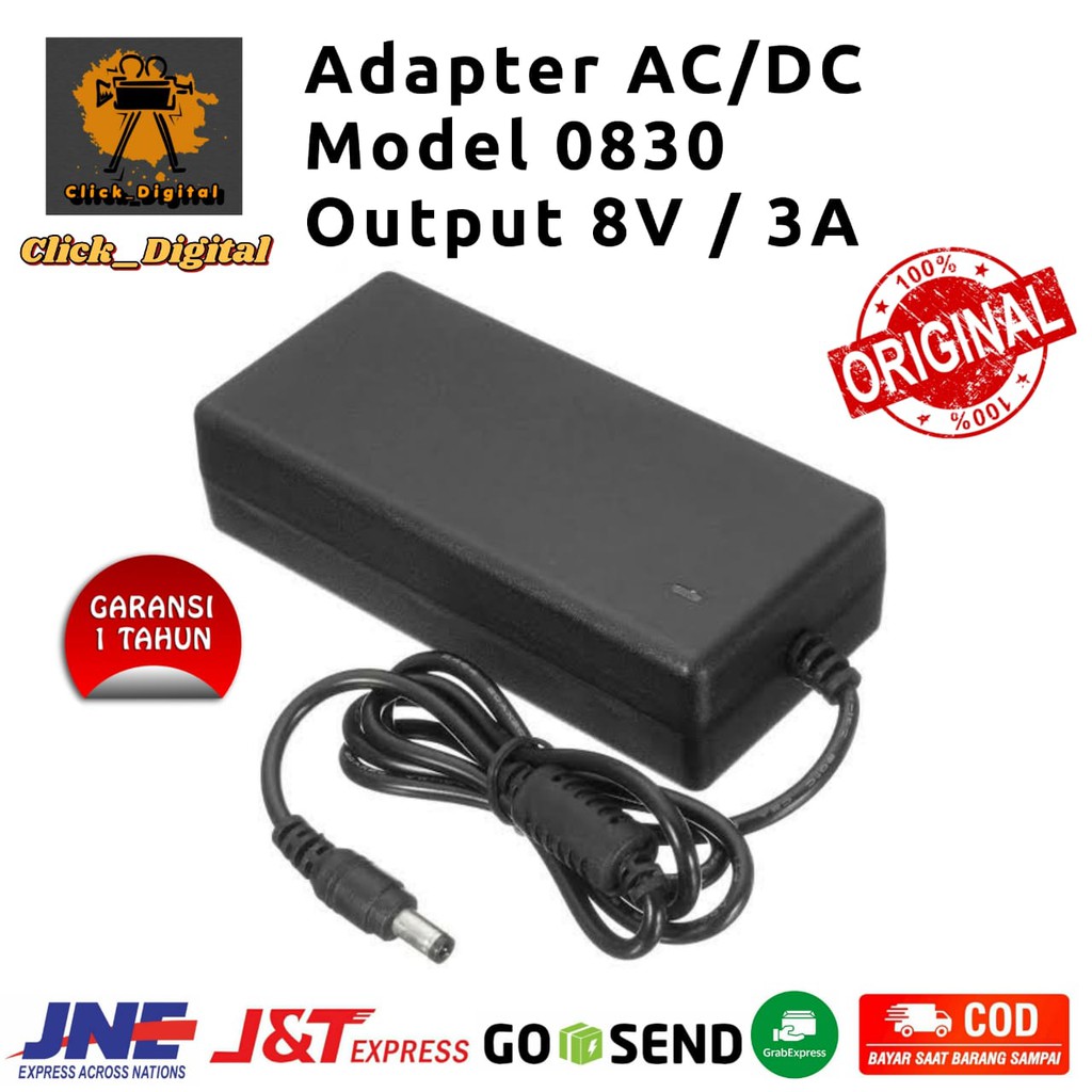 Jual Adapter AC/DC Model 0830 Input 100-240VAC 5.5x1.7mm | Shopee Indonesia