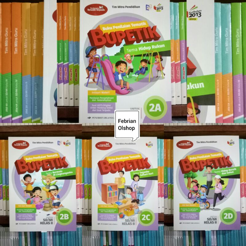 Jual BUKU BUPETIK 2A 2B 2C 2D (PENILAIAN TEMATIK) SD/MI KELAS 2 REVISI ...