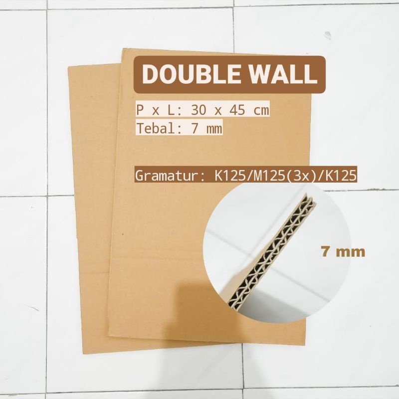 Jual Kardus Lembaran Double Wall 30 X 45 Cm, Tebal 7mm, Karton Sheet ...