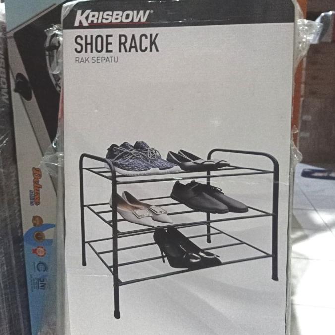 Jual Krisbow Shoe Rack Rak Tempat Penyimpanan Sepatu 3 Susun Hitam ...