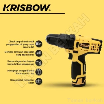 Jual Krisbow Bor Listrik Tanpa Kabel V Cordless Impact Drill Set V Shopee Indonesia