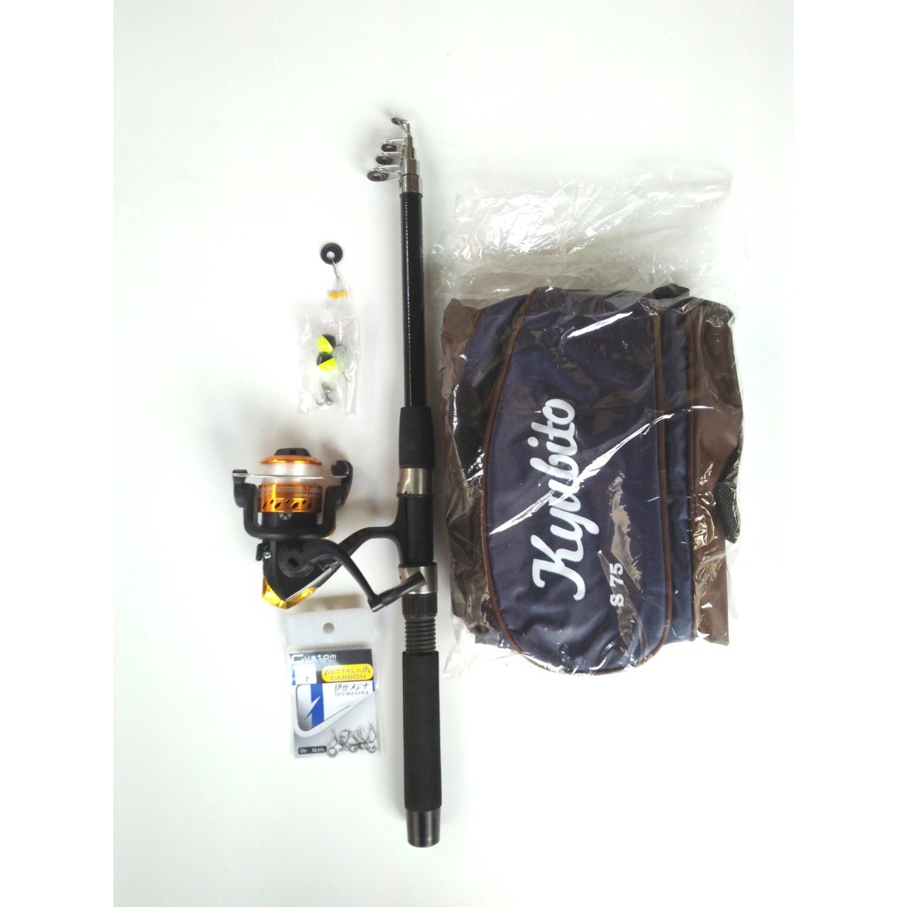 Jual Pancing set spool besi pancing siap pakai plus tas | Shopee Indonesia