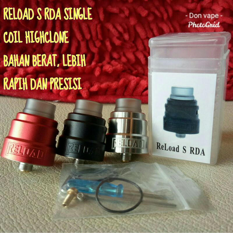 Jual RDA RELOAD S USA 24MM SINGLE COIL HIGHCLONE | Shopee Indonesia